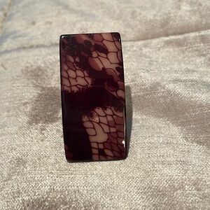 Snake Lace Rectangular Ring Lucite adjustable size